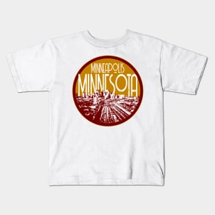 Minneapolis Skyline Decal Kids T-Shirt